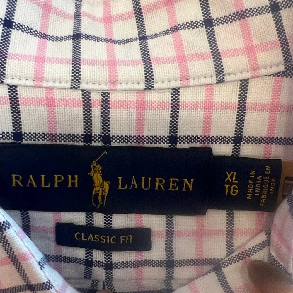 Ralph Lauren Pink, Navy & White Plaid Button-Down Shirt - Picture 2 of 8